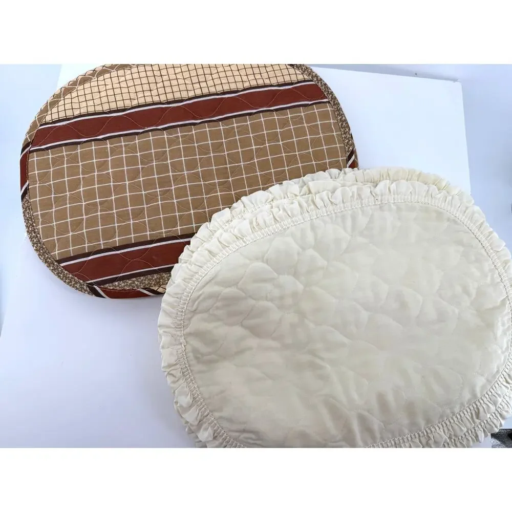 Quilted Placemats Lot 2 Sets of 4 Cottage Country Farmhouse Ruffle Rustic 12x17